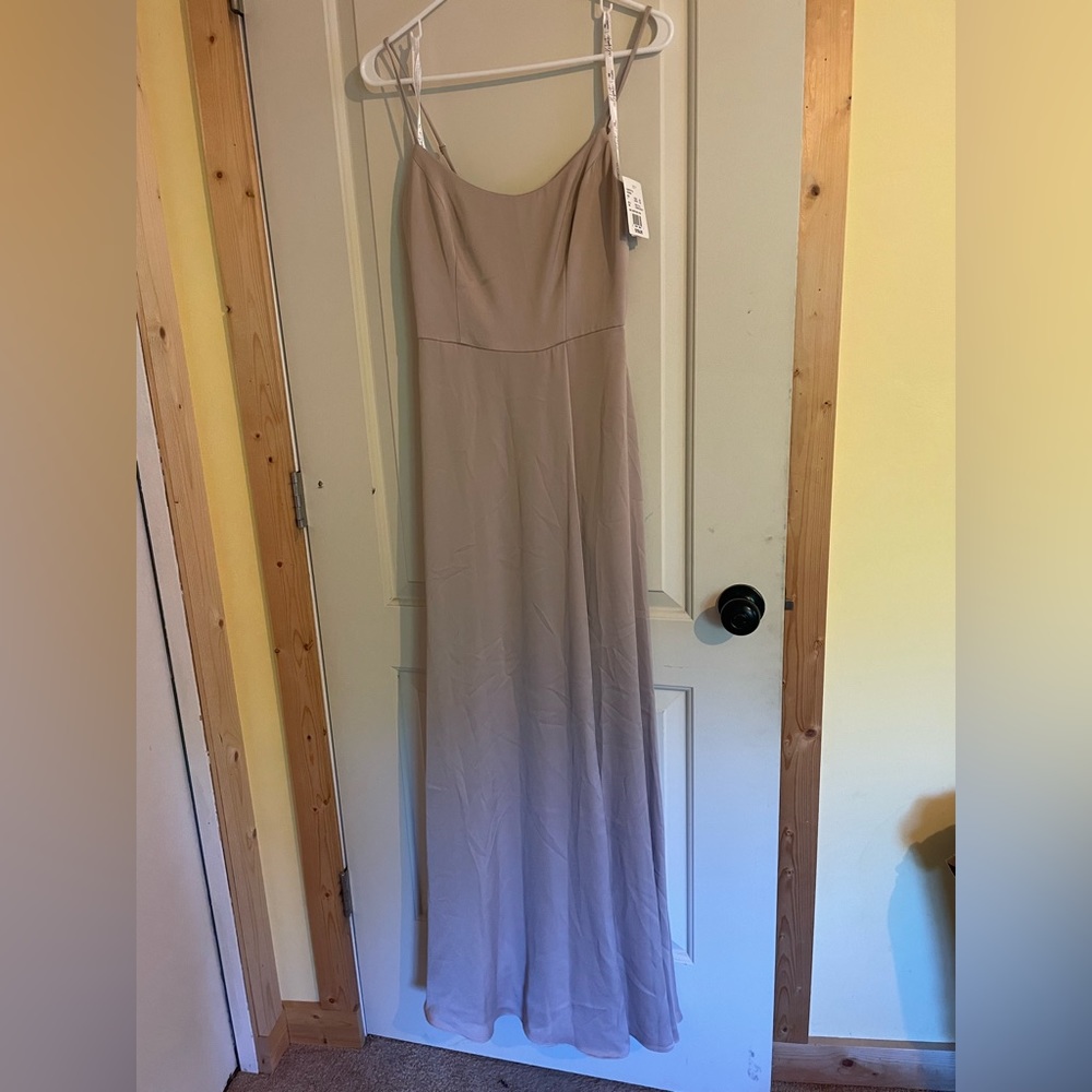 David’s Bridal Bridesmaids Dress:Long Scoop Neck w/ Adjustable Spaghetti Straps